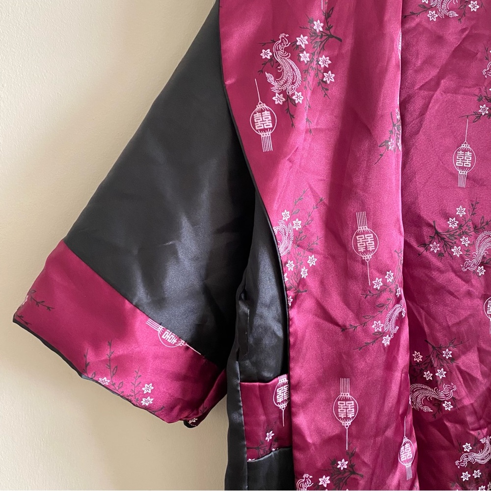 VINTAGE Japanese Silk Dragon Embroidered Kimono - L - Picture 6 of 16